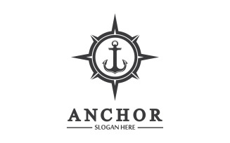 Anchor icon logo template vector v6
