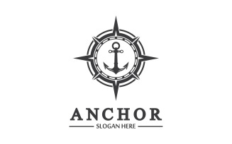 Anchor icon logo template vector v8