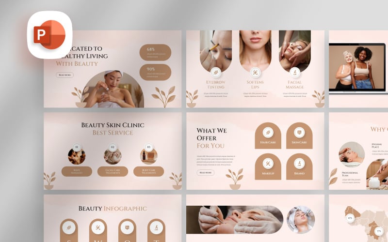 Beauty Skin Clinic Presentation Template PowerPoint Template