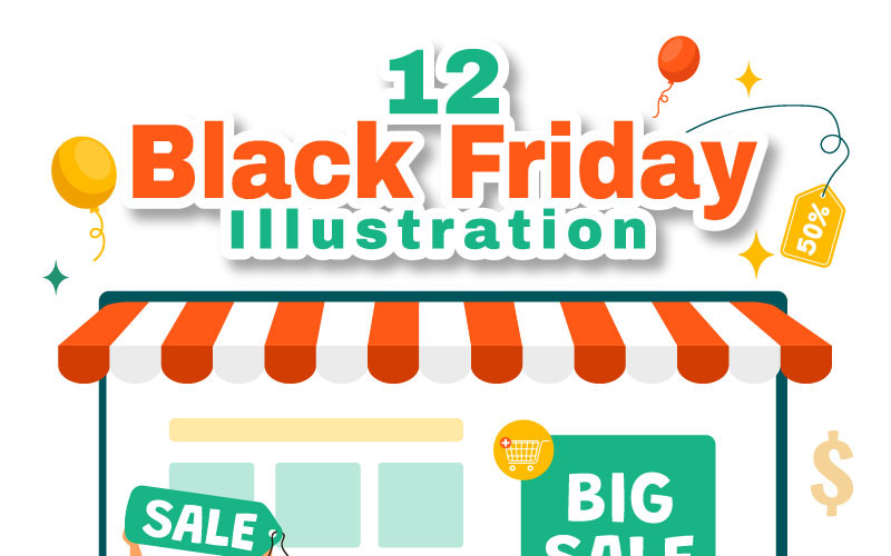 12 Black Friday Sale Event Illustration