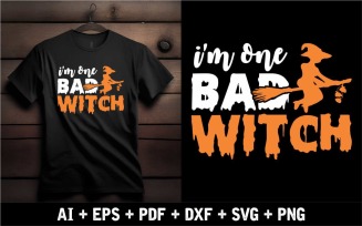 I Am One Bar Witch Halloween Design For T Shirt