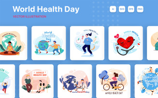 M265_ World Health Day Illustration Pack