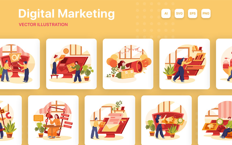 M267_ Digital Marketing Services Pack Illustration