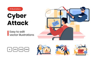 M291_ Cyber Attack Illustration Pack
