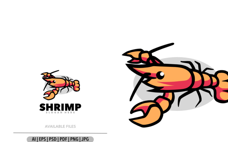 Shrimp funny mascot logo design Logo Template