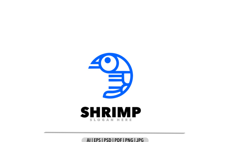 Shrimp line logo design template Logo Template