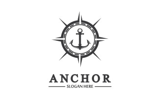 Anchor icon logo template vector v10