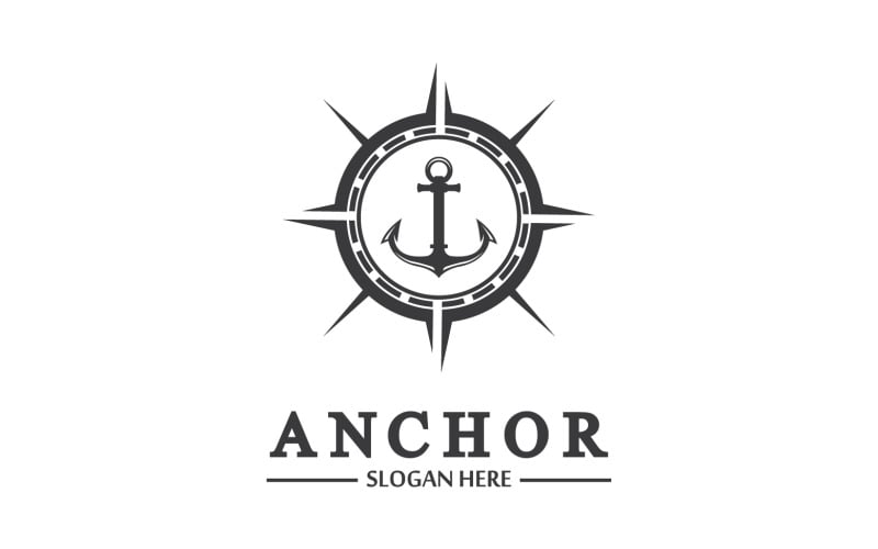 Anchor icon logo template vector v10 Logo Template
