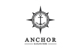Anchor icon logo template vector v11