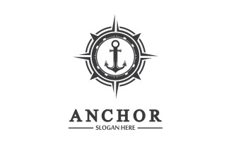 Anchor icon logo template vector v13