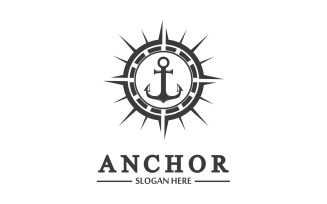 Anchor icon logo template vector v16