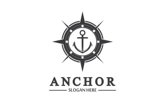 Anchor icon logo template vector v17
