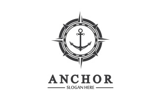 Anchor icon logo template vector v18