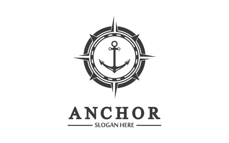Anchor icon logo template vector v18 Logo Template