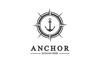 Anchor icon logo template vector v21