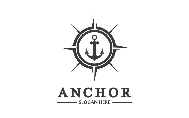 Anchor icon logo template vector v22 Logo Template