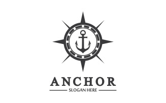Anchor icon logo template vector v24