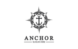 Anchor icon logo template vector v32
