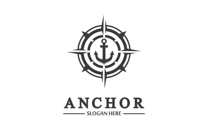 Anchor icon logo template vector v9 Logo Template