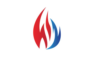 Burning fire flame hots logo icon v6