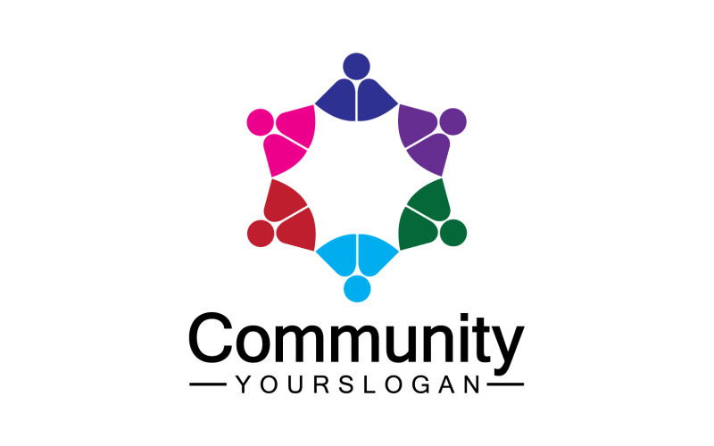 Team friends group people logo icon v13 Logo Template