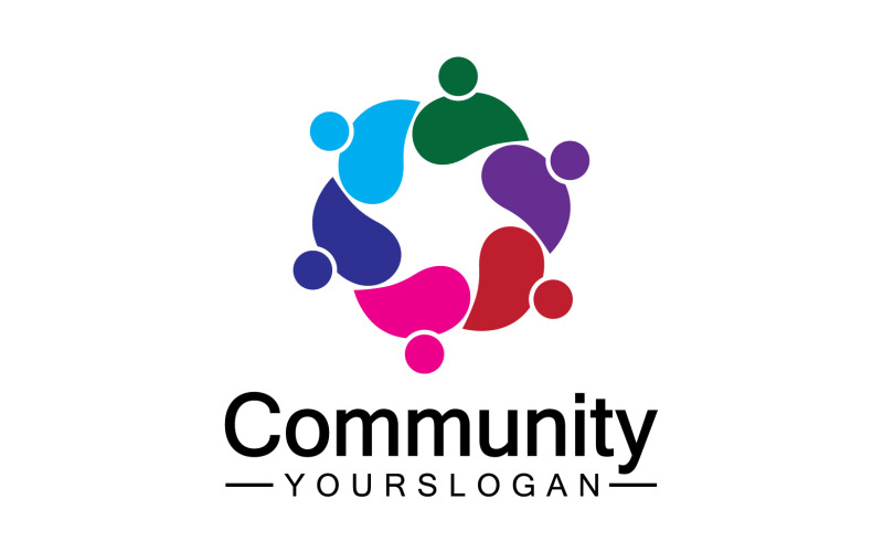 Team friends group people logo icon v8 Logo Template