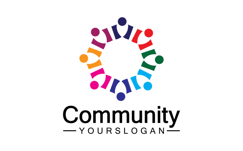 Team friends group people logo icon v9 Logo Template