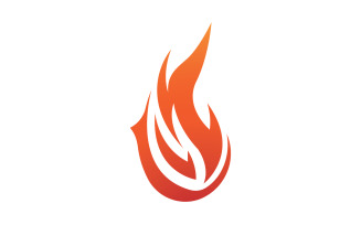 Burning fire flame hots logo icon v14