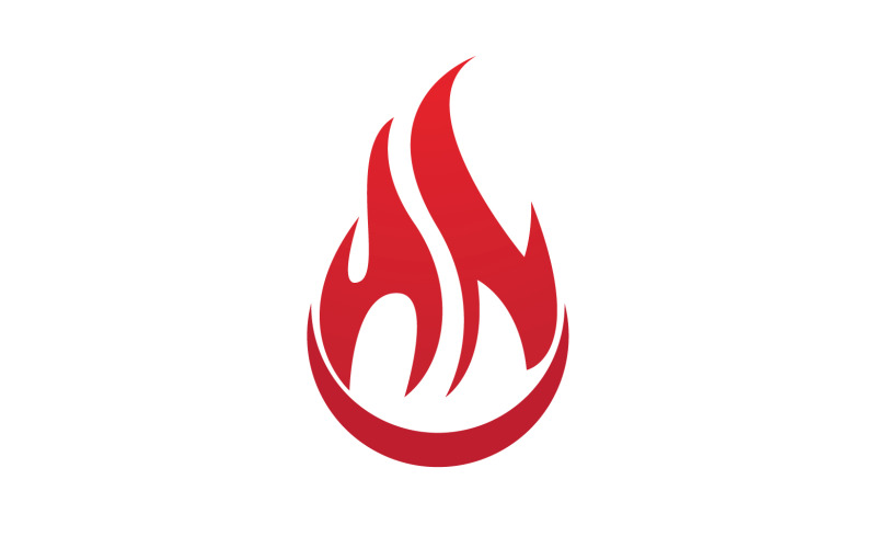Burning fire flame hots logo icon v18 Logo Template