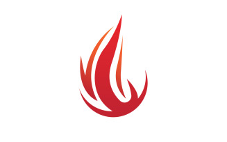 Burning fire flame hots logo icon v21