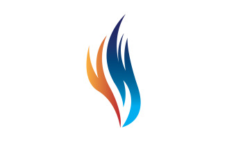 Burning fire flame hots logo icon v9