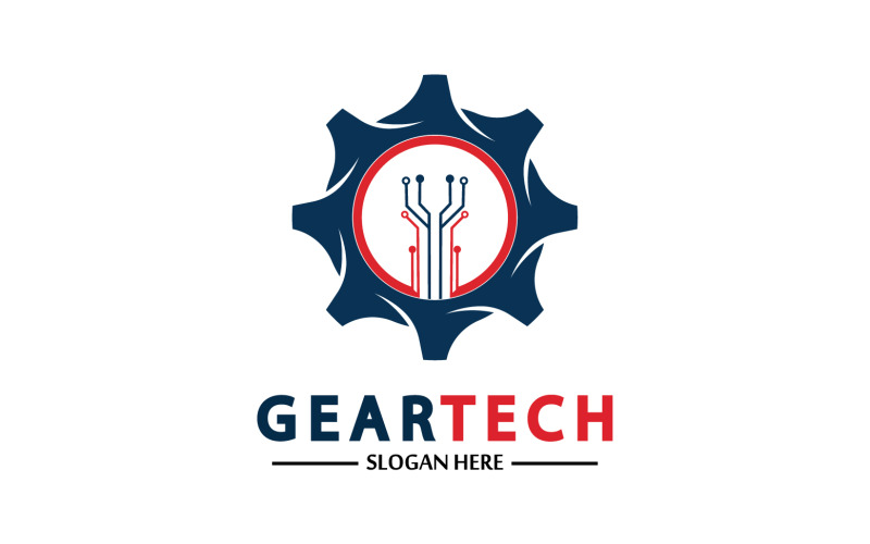 Gear Tech icon vector logo v10 Logo Template