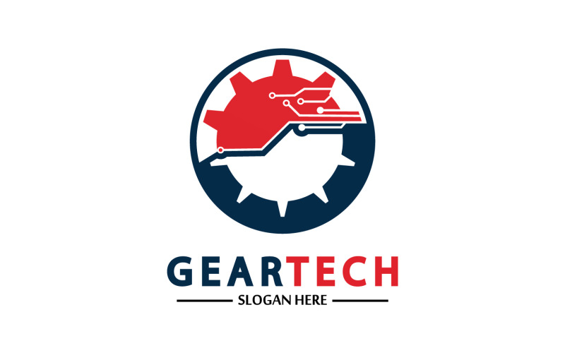 Gear Tech icon vector logo v11 Logo Template