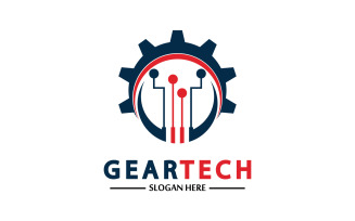 Gear Tech icon vector logo v12