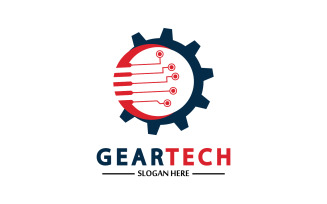 Gear Tech icon vector logo v15