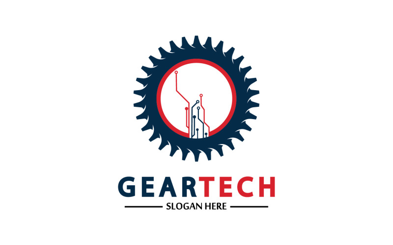Gear Tech icon vector logo v16 Logo Template