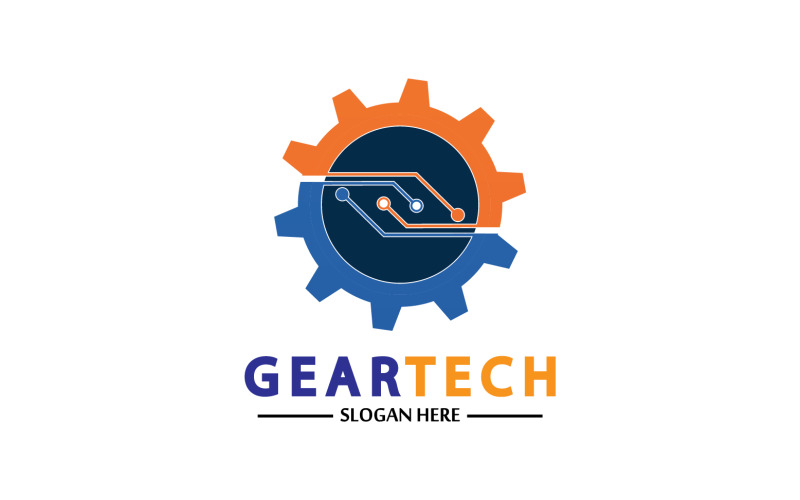Gear Tech icon vector logo v17 Logo Template