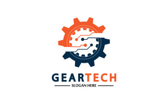 Gear Tech icon vector logo v19