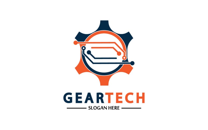 Gear Tech icon vector logo v20 Logo Template