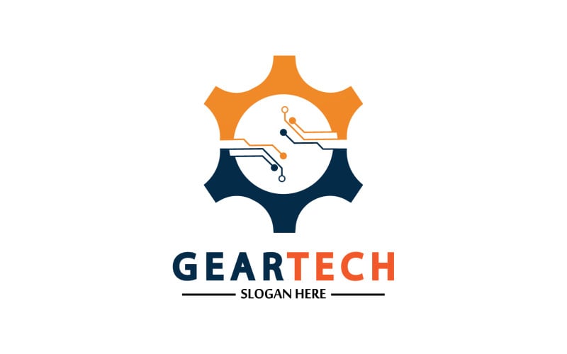 Gear Tech icon vector logo v21 Logo Template