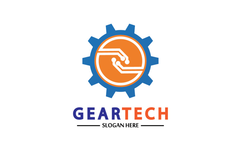 Gear Tech icon vector logo v24 Logo Template