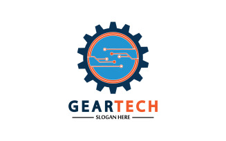 Gear Tech icon vector logo v25
