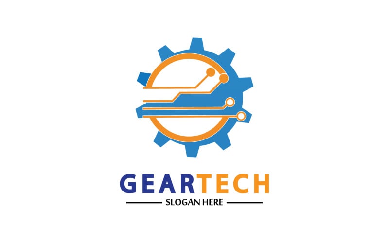 Gear Tech icon vector logo v26 Logo Template