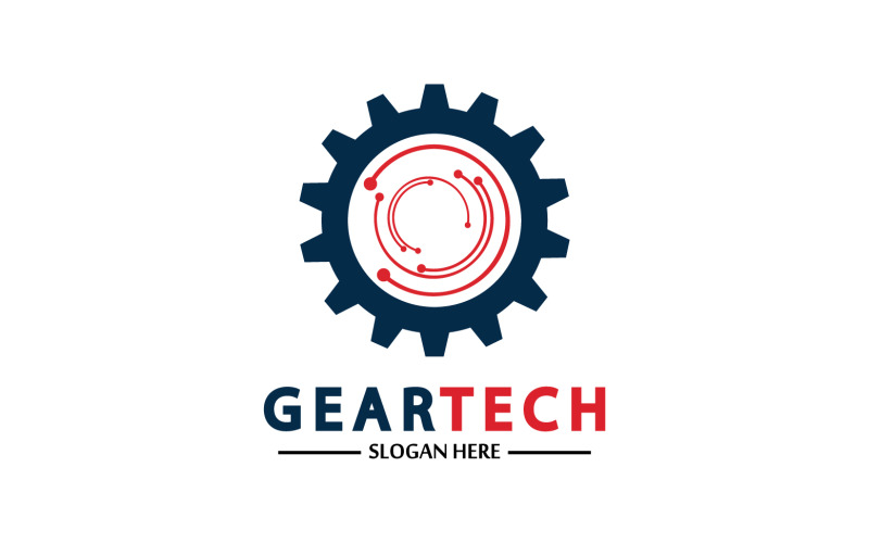 Gear Tech icon vector logo v27 Logo Template