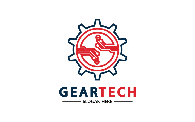 Gear Tech icon vector logo v28 Logo Template
