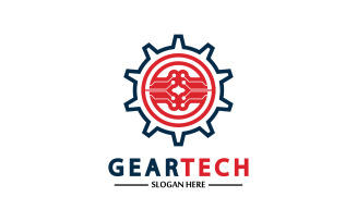 Gear Tech icon vector logo v29