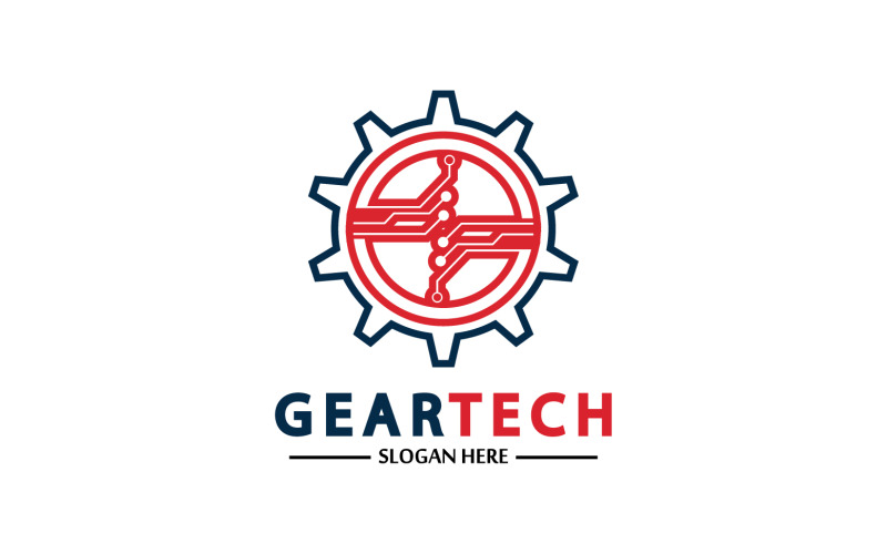 Gear Tech icon vector logo v30 Logo Template