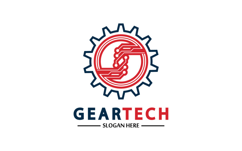 Gear Tech icon vector logo v32 Logo Template