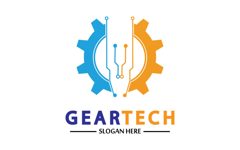 Gear Tech icon vector logo v4 Logo Template
