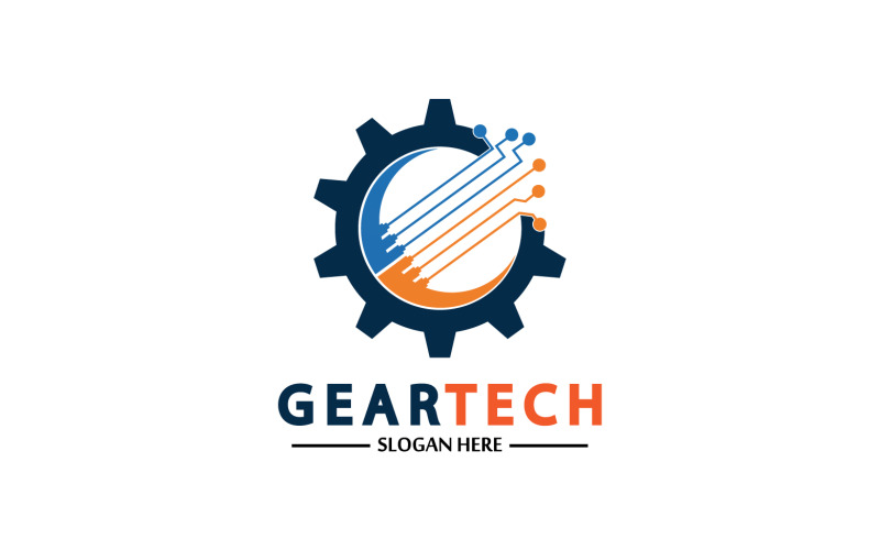 Gear Tech icon vector logo v34 Logo Template